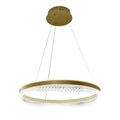 LED pendellampe Preciosa gull/krystall akryl Ø60 cm 52W forfra