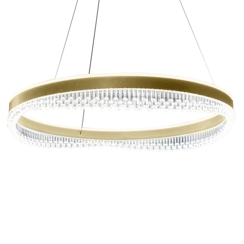 LED pendellampe Preciosa gull/krystall akryl Ø60 cm 52W nærbilde av oppheng