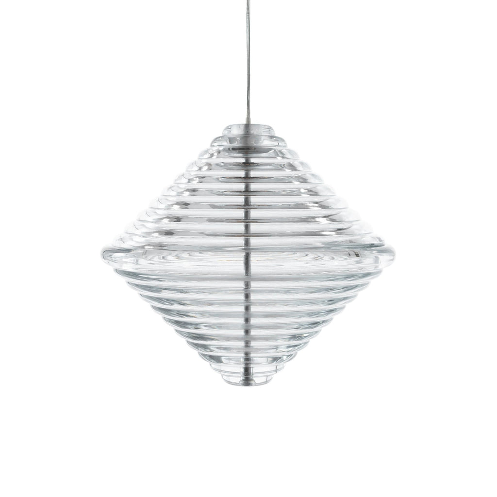 LED pendellampe Press Cone klar glass Ø34 cm dimbar forfra