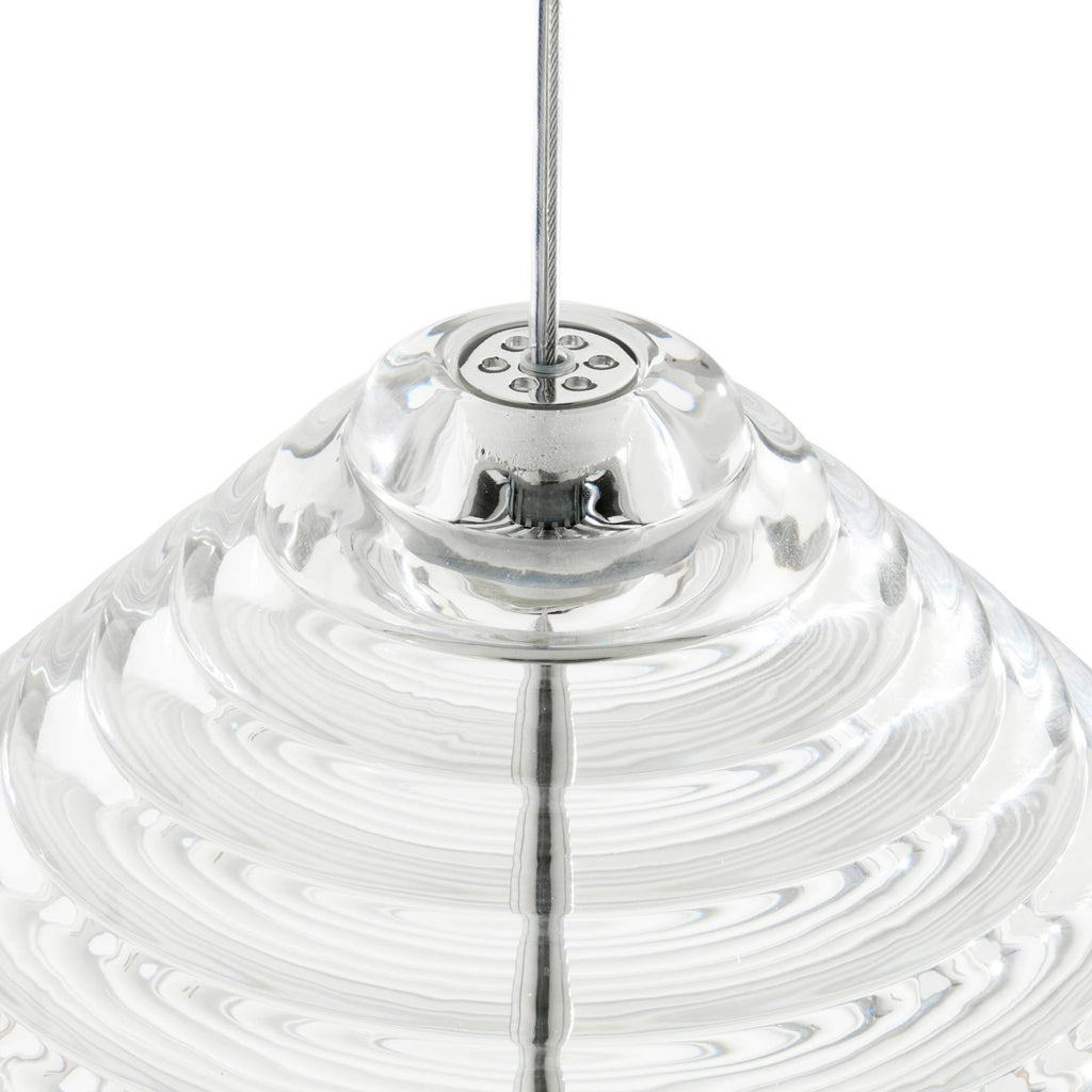 LED pendellampe Press Cone klar glass Ø34 cm dimbar bakside