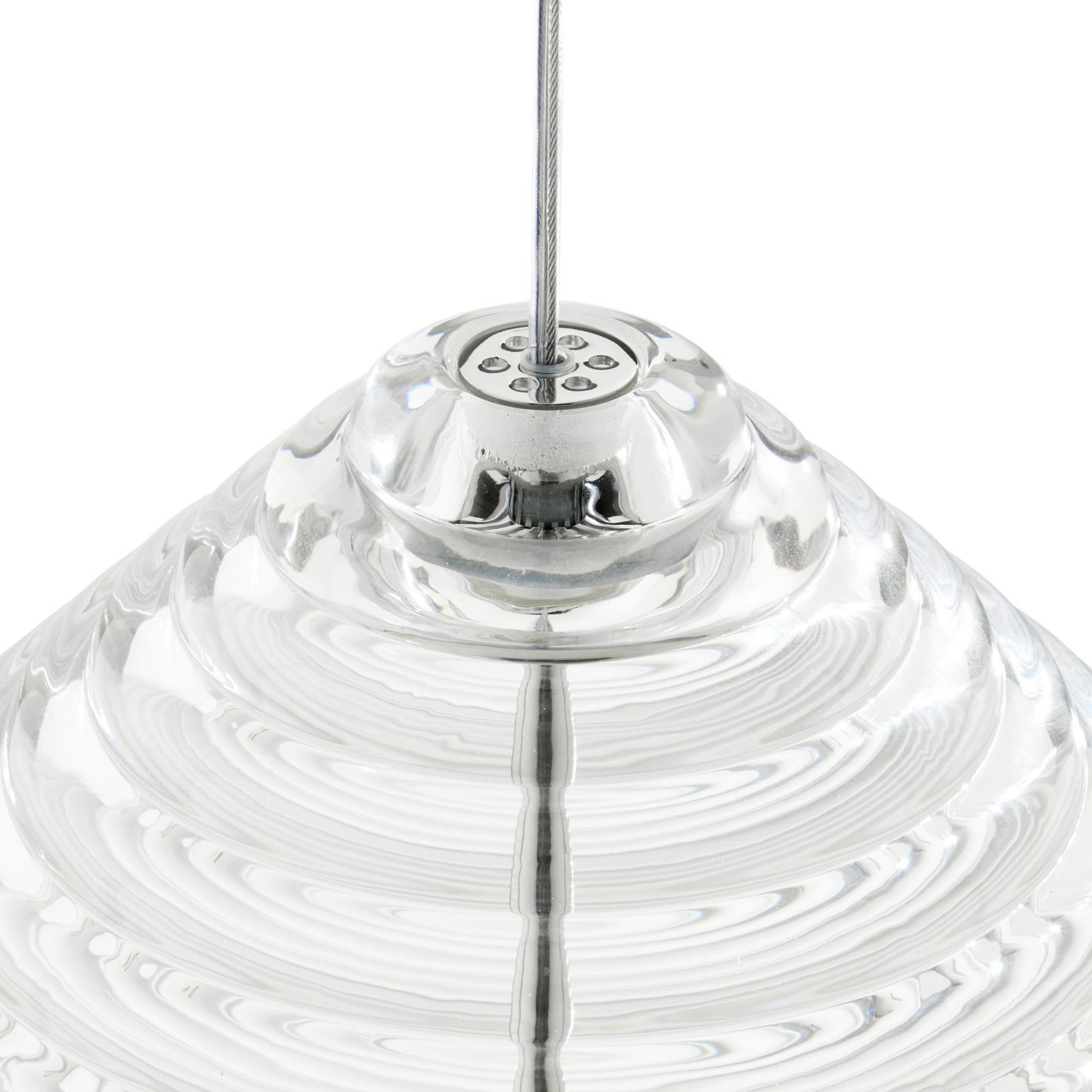 LED pendellampe Press Cone klar glass Ø34 cm dimbar bakside