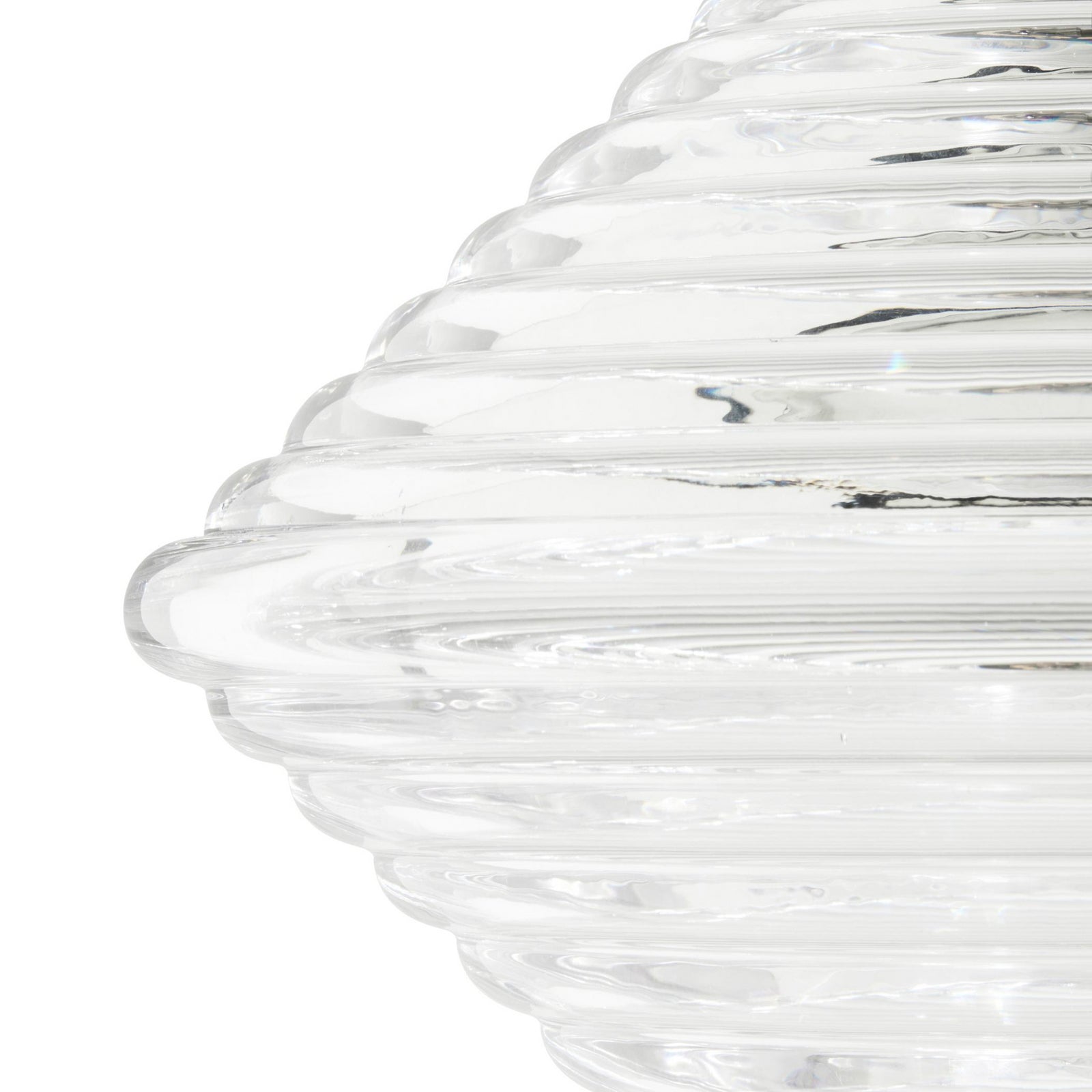 LED pendellampe Press Cone klar glass Ø34 cm dimbar detalj