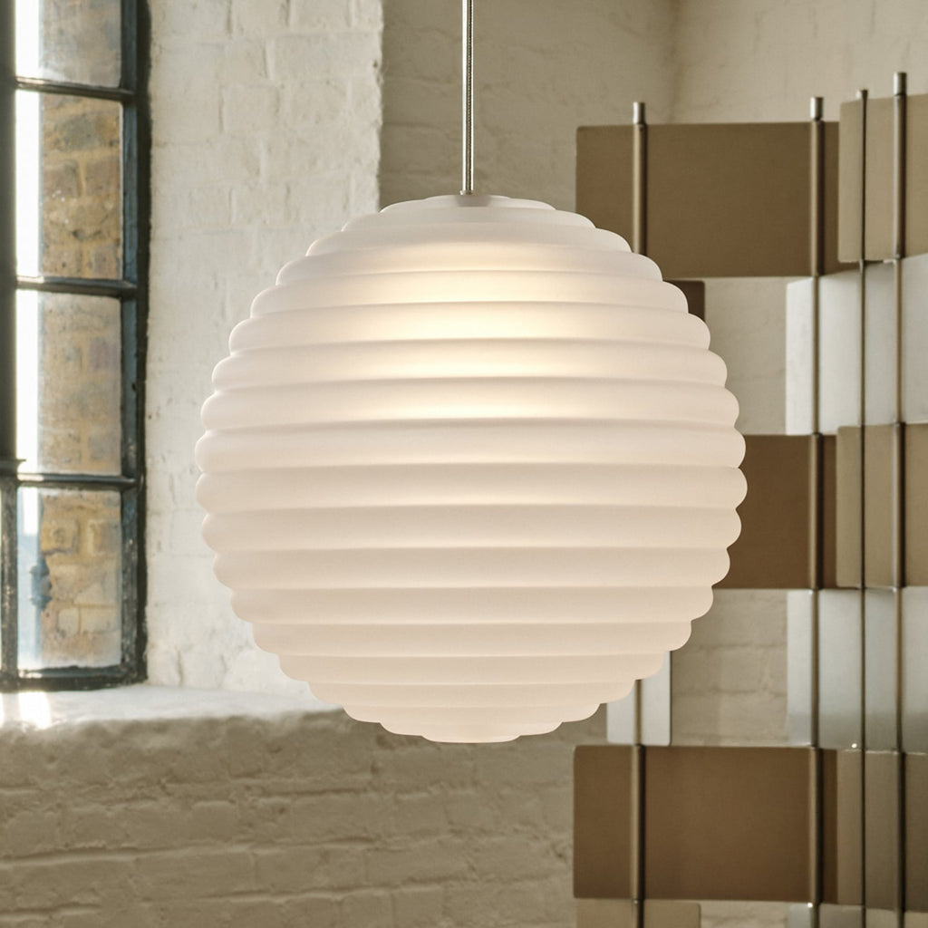LED pendellampe Press Sphere frostet glass dimbar Ø30 cm fra Tom Dixon forfra