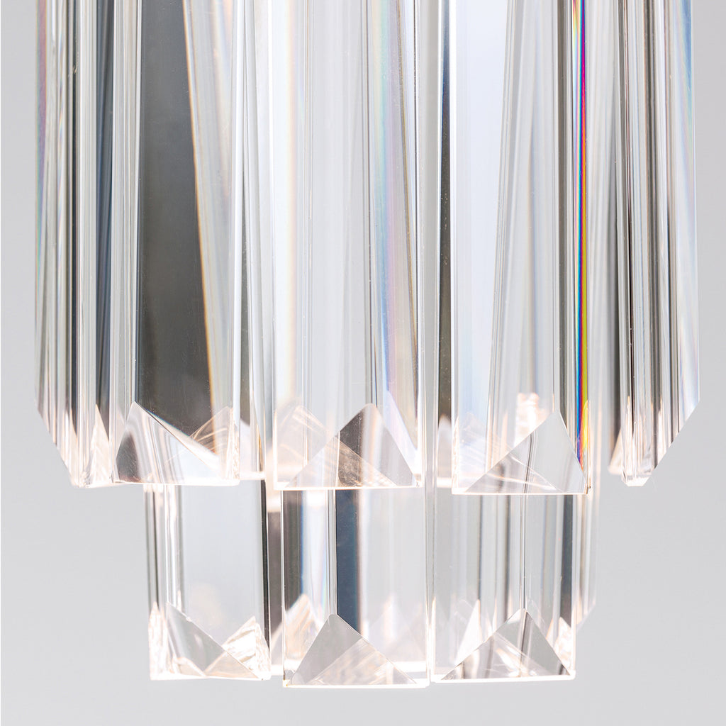 LED pendellampe Prism krystallglass gull dimbar Ø10 cm - ORION lysdetalj