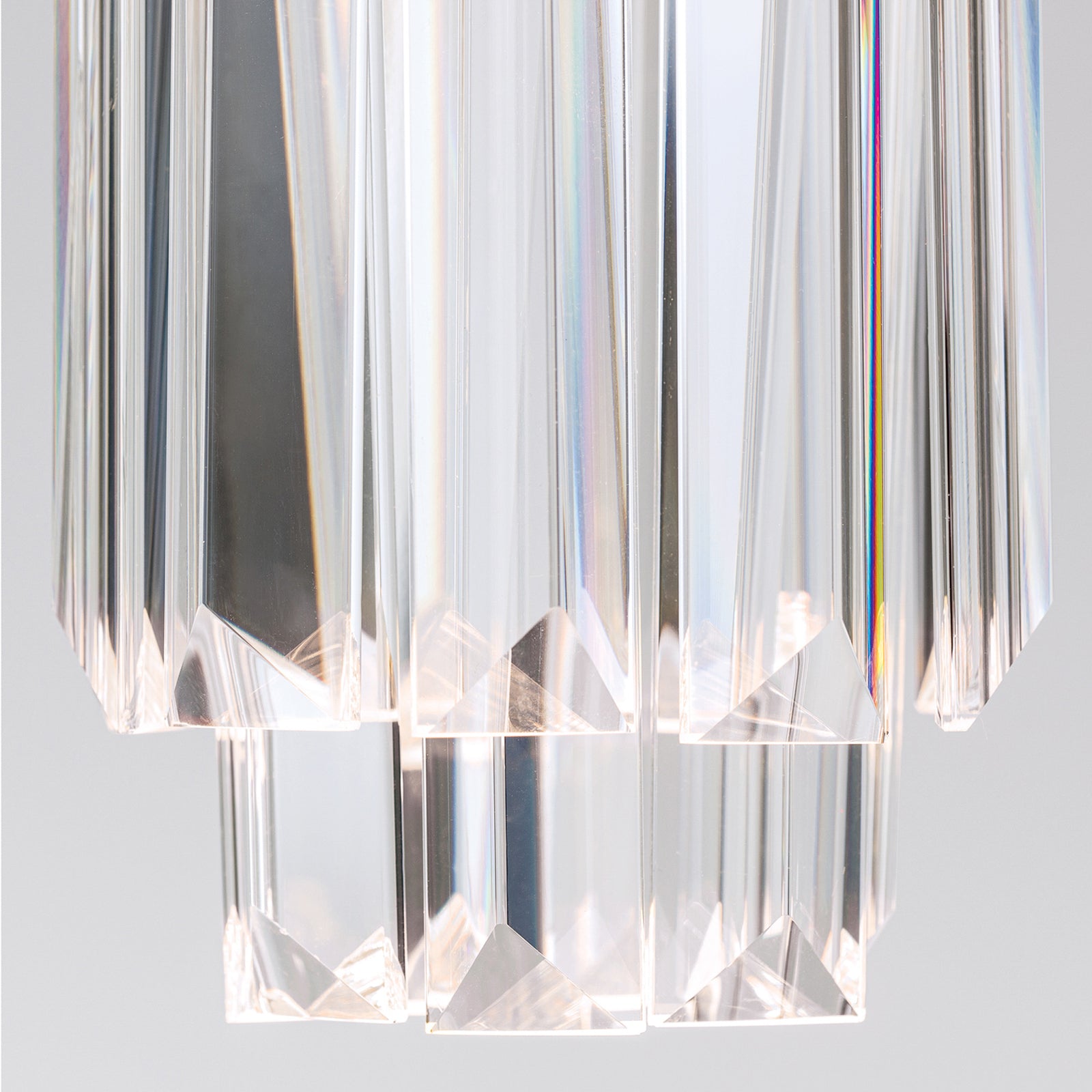 LED pendellampe Prism krystallglass gull dimbar Ø10 cm - ORION lysdetalj