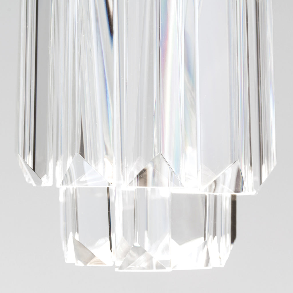 Sideprofil LED pendellampe Prism krystallglass dimbar Ø10 cm krom - ORION