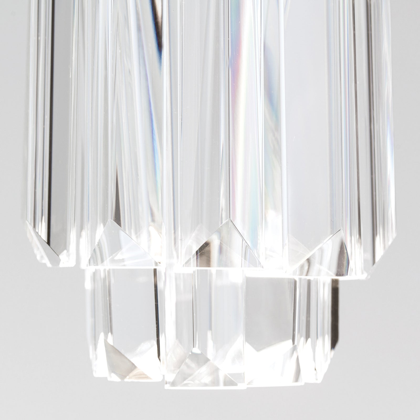 Sideprofil LED pendellampe Prism krystallglass dimbar Ø10 cm krom - ORION