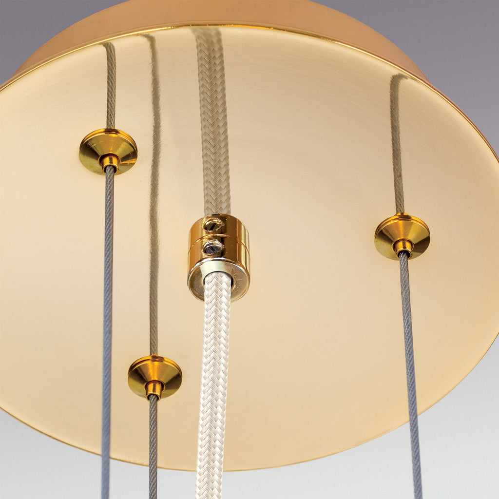 LED pendellampe Prism rund krystall dimbar Ø55 cm gull - ORION lysdetalj