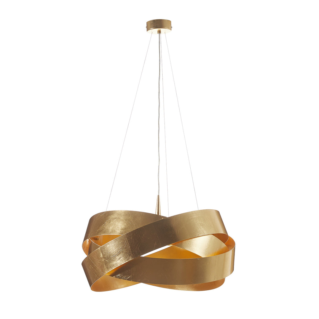 LED pendellampe Pura bladgull detalj av metallstrimler