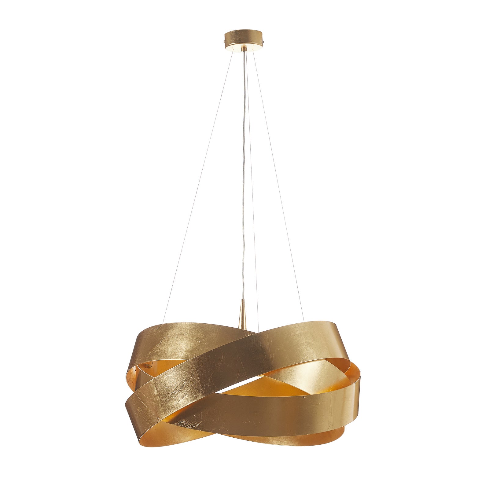 LED pendellampe Pura bladgull detalj av metallstrimler