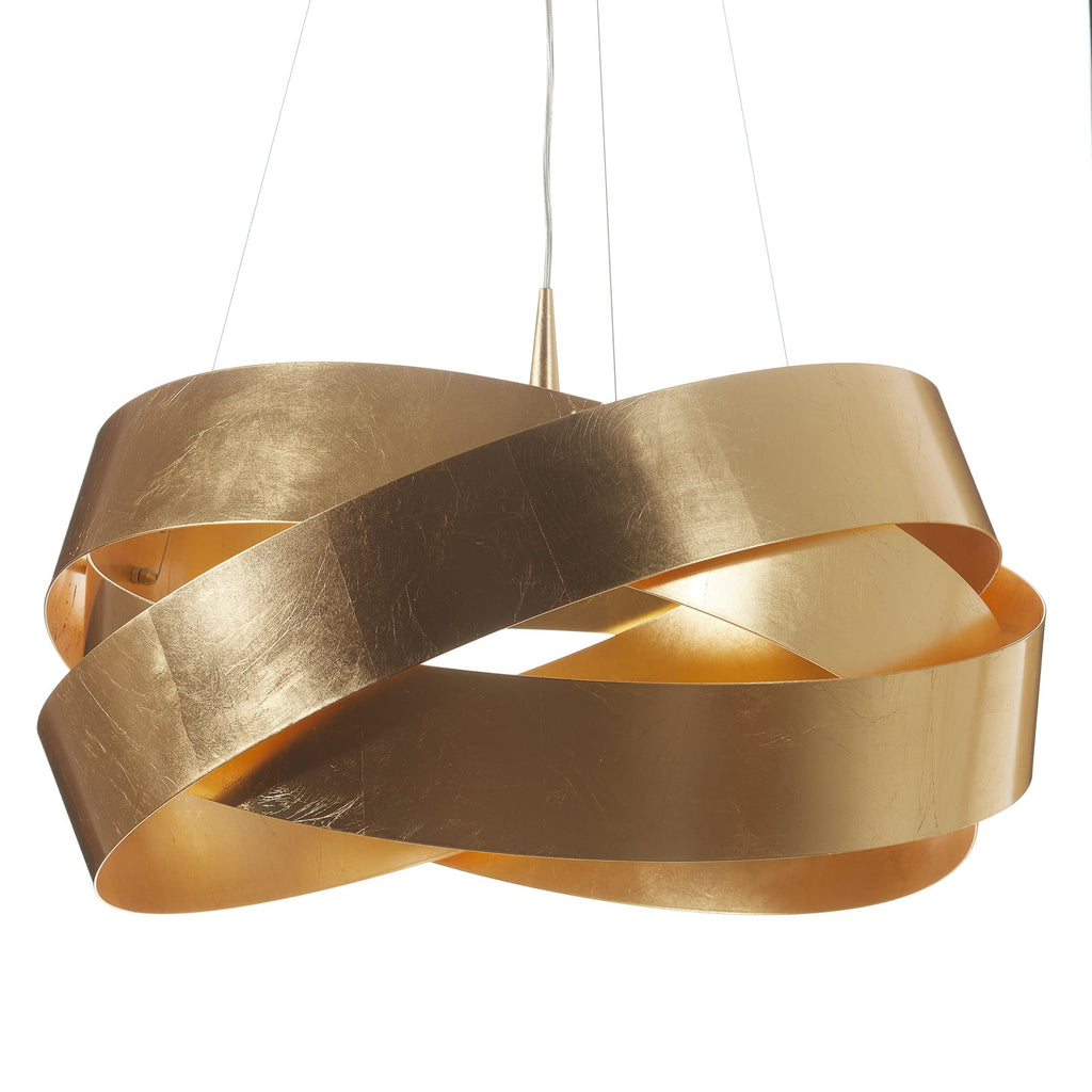 LED pendellampe Pura bladgull montert i stue