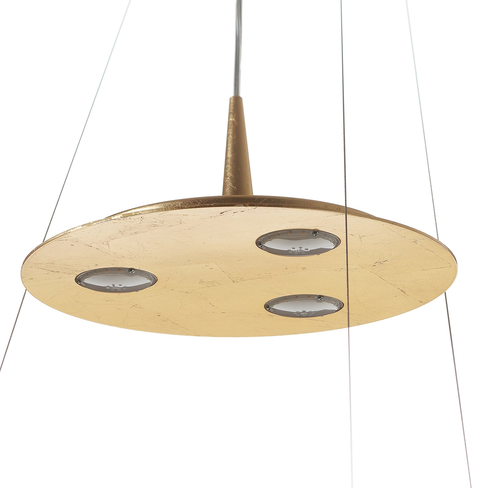 LED pendellampe Pura bladgull sett ovenfra