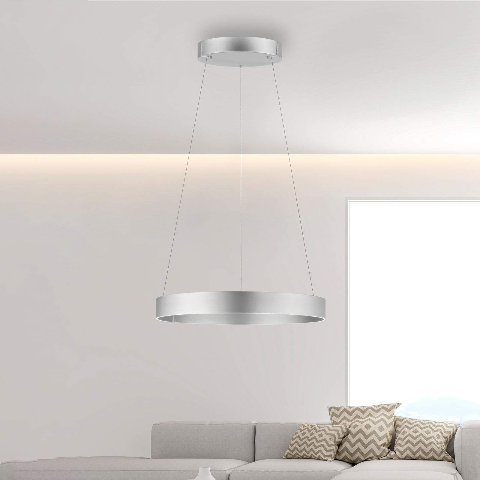 FORAN LED pendellampe PURE E-Clipse aluminium Ø70 cm 44W CCT dimbar