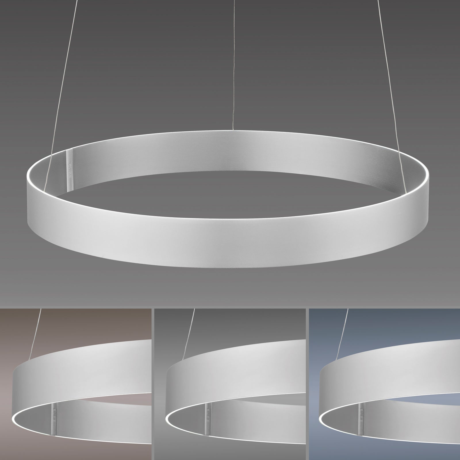 LED pendellampe PURE E-Clipse aluminium Ø70 cm 44W CCT dimbar oppheng