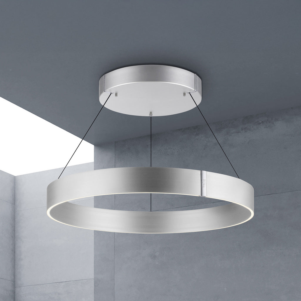 LED pendellampe PURE E-Clipse aluminium Ø70 cm 44W CCT dimbar med justerbart oppheng