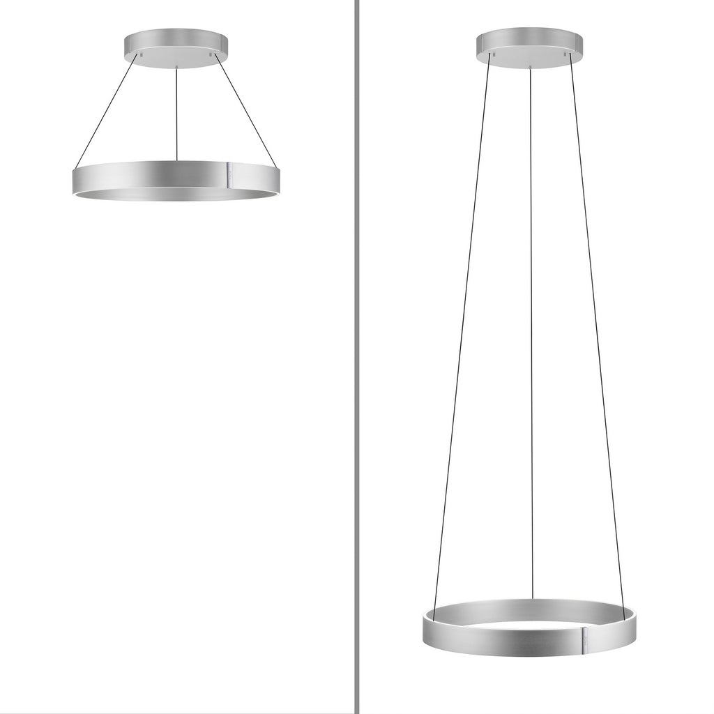 LED pendellampe PURE E-Clipse aluminium Ø70 cm 44W CCT dimbar fjernkontroll