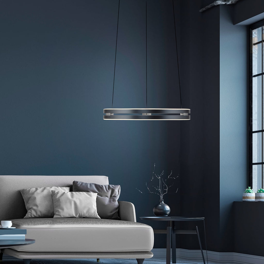 LED pendellampe PURE E-Loop CCT fjernkontroll Ø50 cm grå bakside