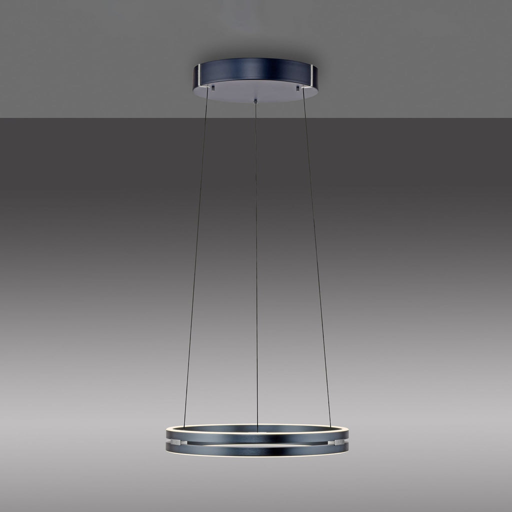 Nærbilde av LED pendellampe PURE E-Loop CCT fjernkontroll Ø50 cm grå