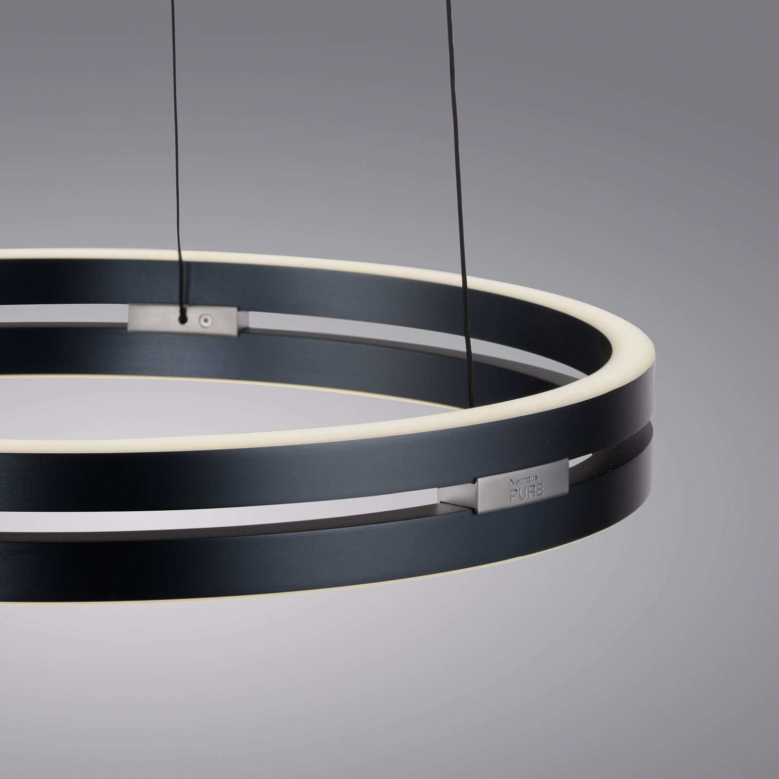 LED pendellampe PURE E-Loop CCT fjernkontroll Ø50 cm grå høydejustering