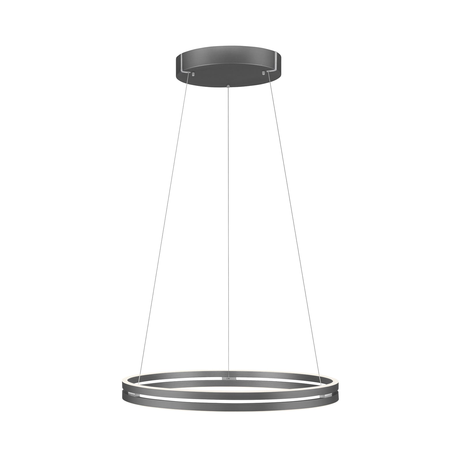 LED pendellampe PURE E-Loop dimbar CCT grå Ø70 cm montert