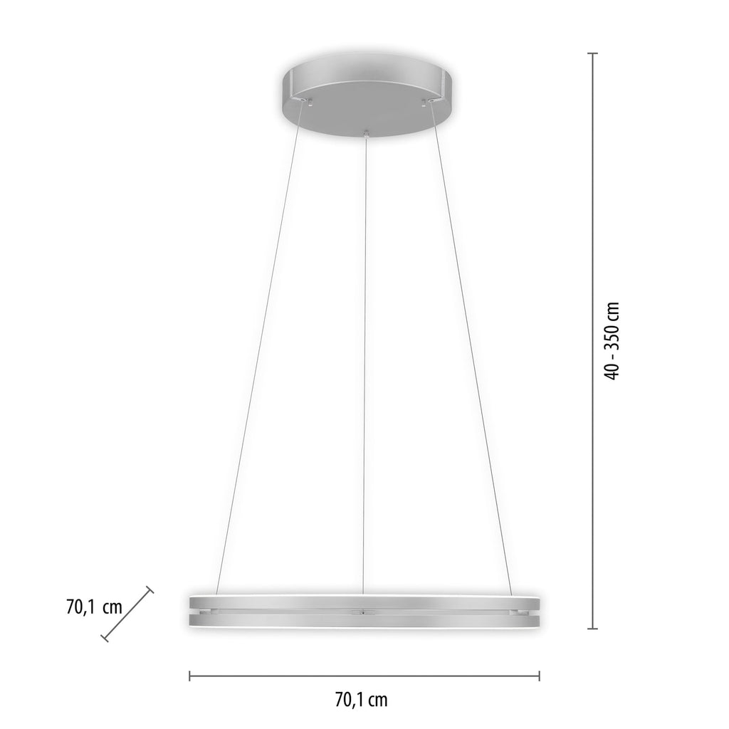 LED pendellampe PURE E-Loop aluminium Ø70 cm detalj