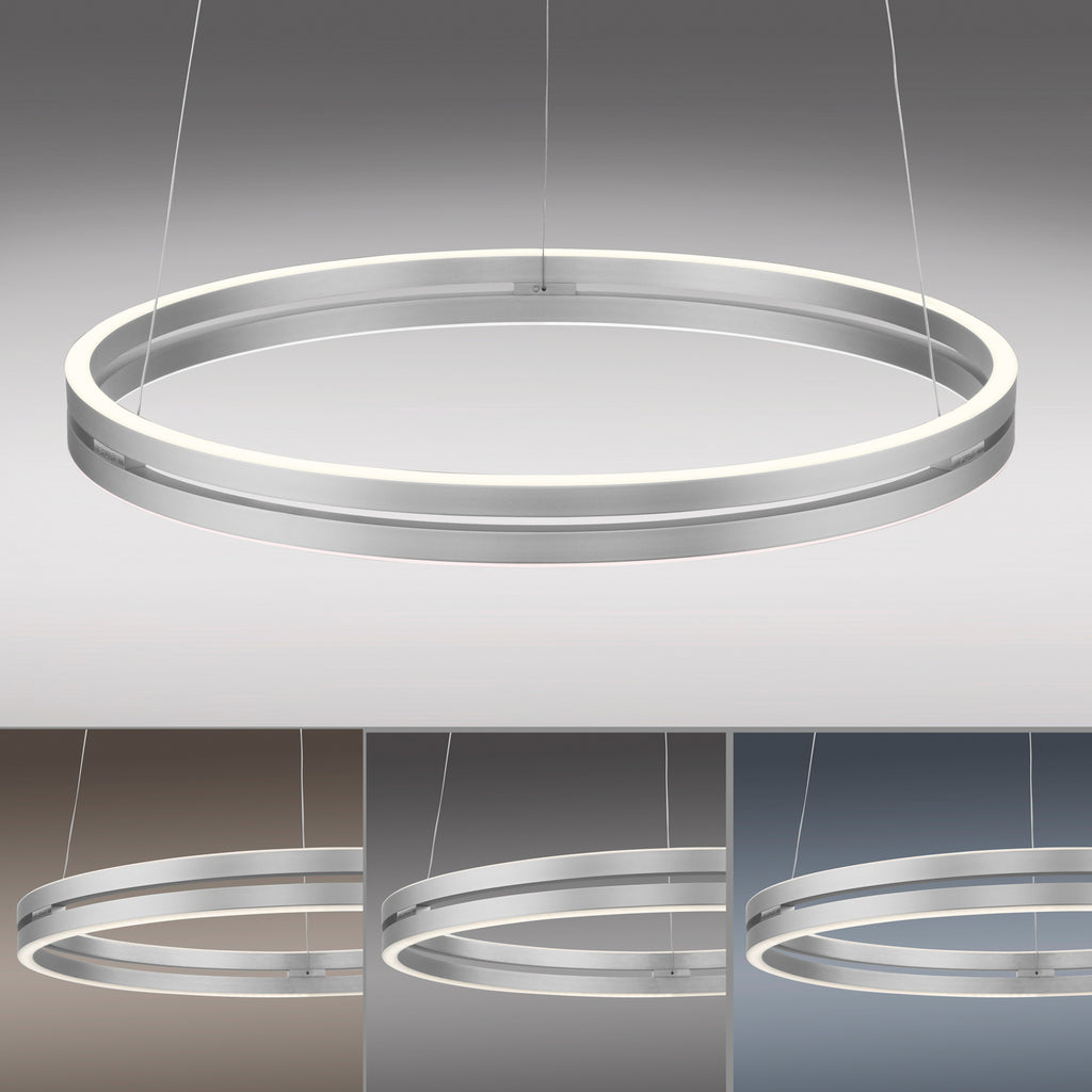LED pendellampe PURE E-Loop aluminium Ø70 cm med fjernkontroll