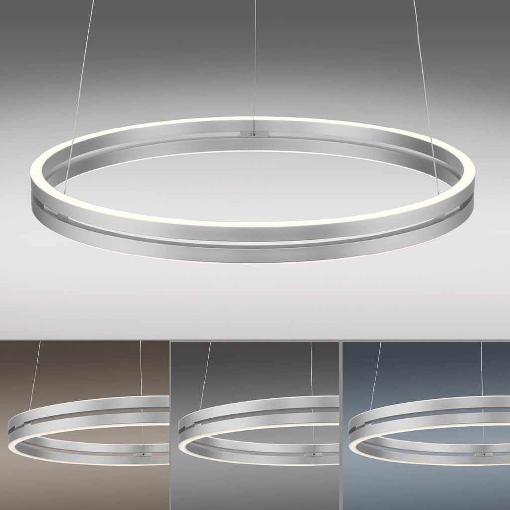 LED pendellampe PURE E-Loop aluminium Ø70 cm med fjernkontroll