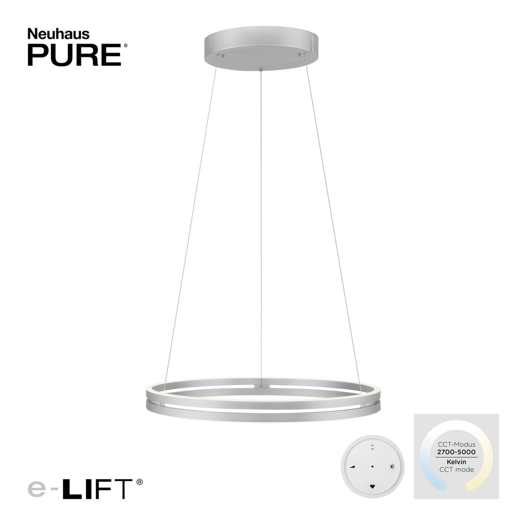 LED pendellampe PURE E-Loop aluminium Ø70 cm justerbar høyde
