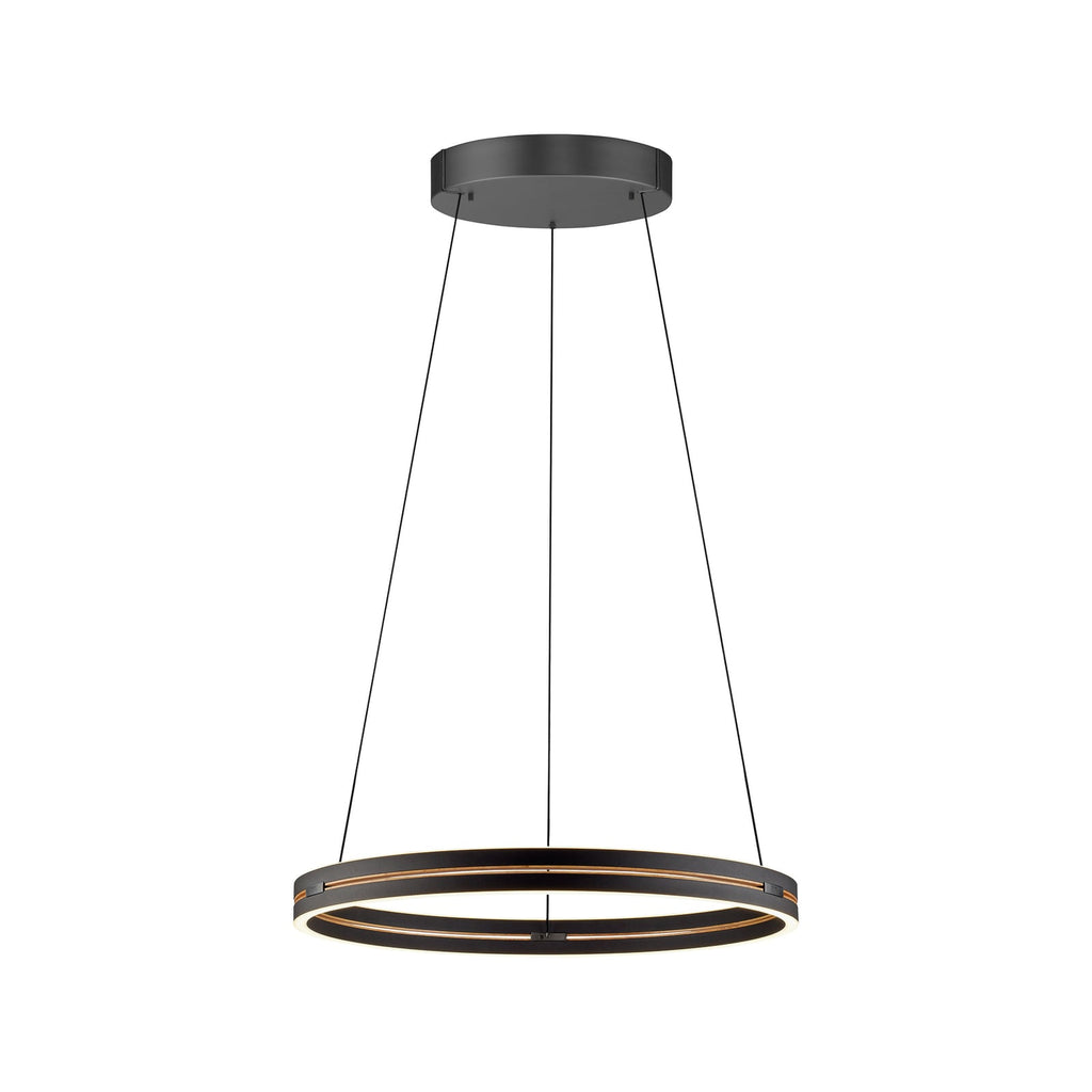 LED pendellampe PURE E-Loop aluminium Ø70 cm montert over spisebord