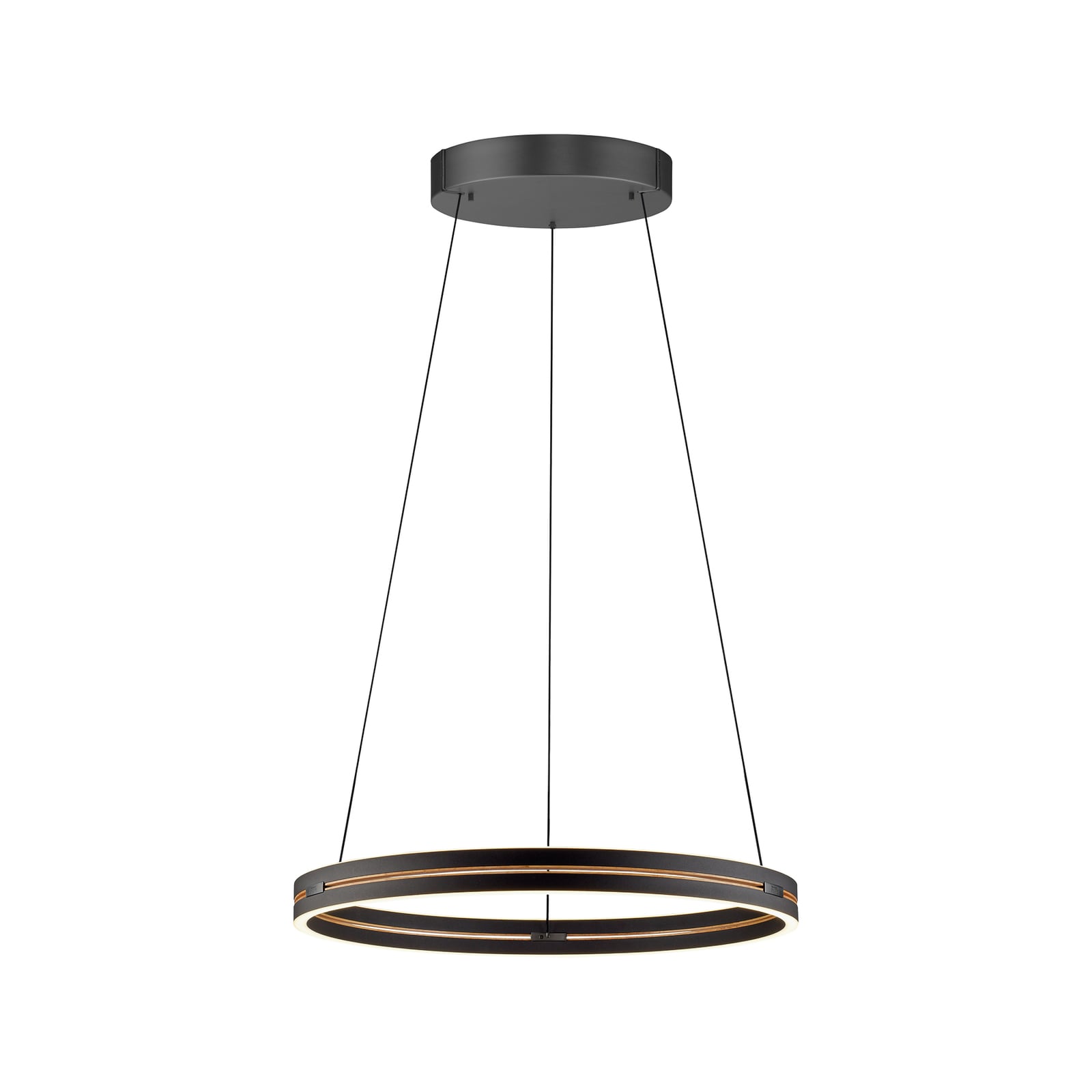 LED pendellampe PURE E-Loop aluminium Ø70 cm montert over spisebord