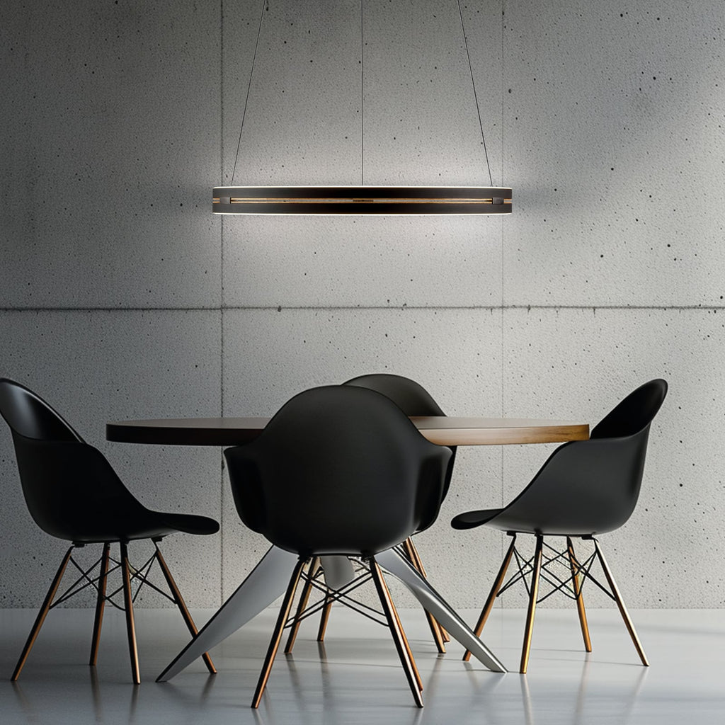 LED pendellampe PURE E-Loop aluminium Ø70 cm detalj av lampearmatur