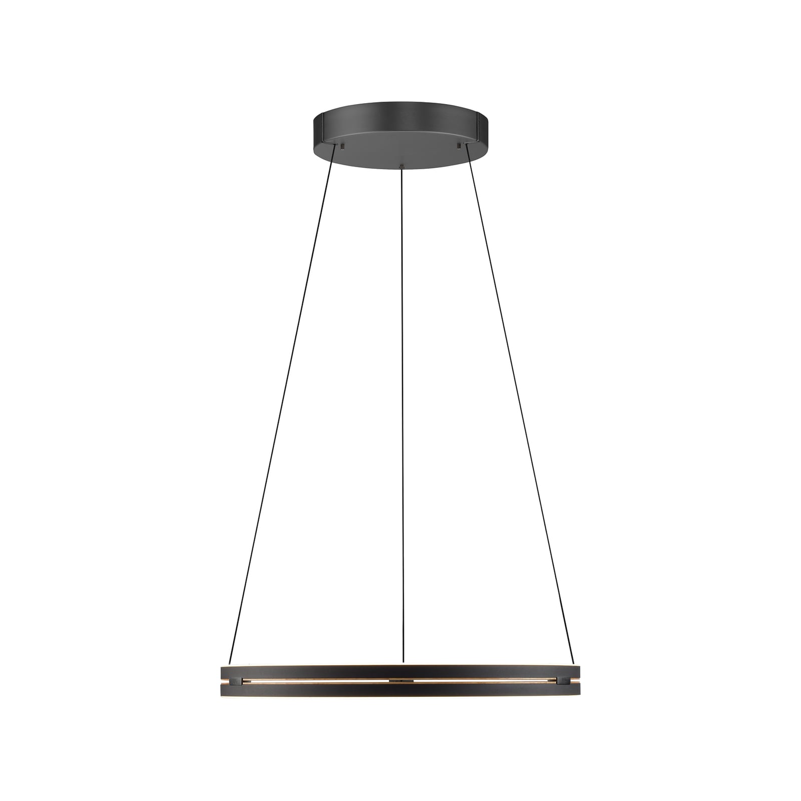 LED pendellampe PURE E-Loop aluminium Ø70 cm montert i stue
