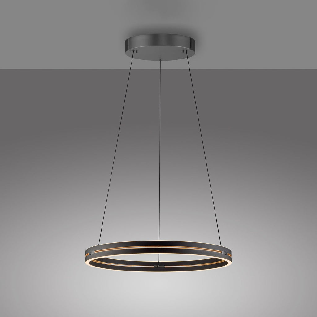 LED pendellampe PURE E-Loop aluminium Ø70 cm nærbilde av lys