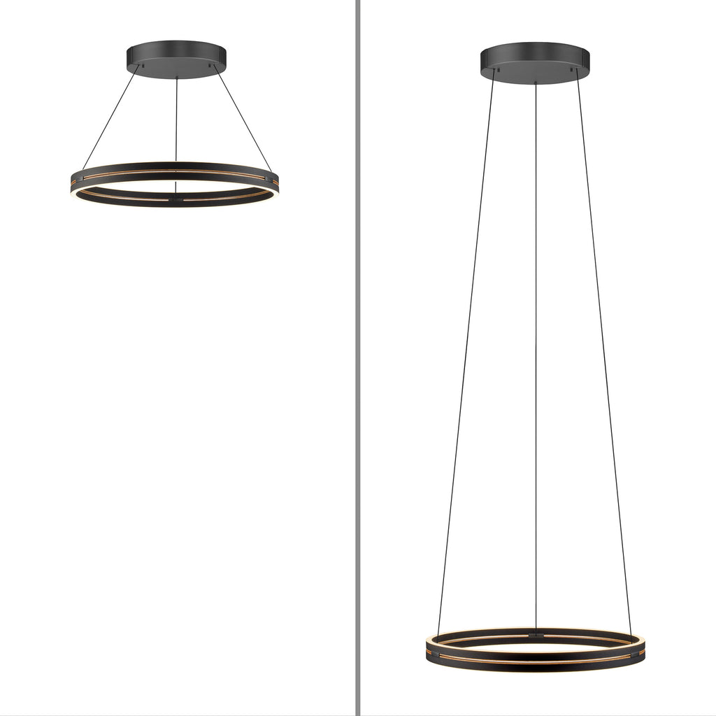 LED pendellampe PURE E-Loop aluminium Ø70 cm opplyst fra undersiden