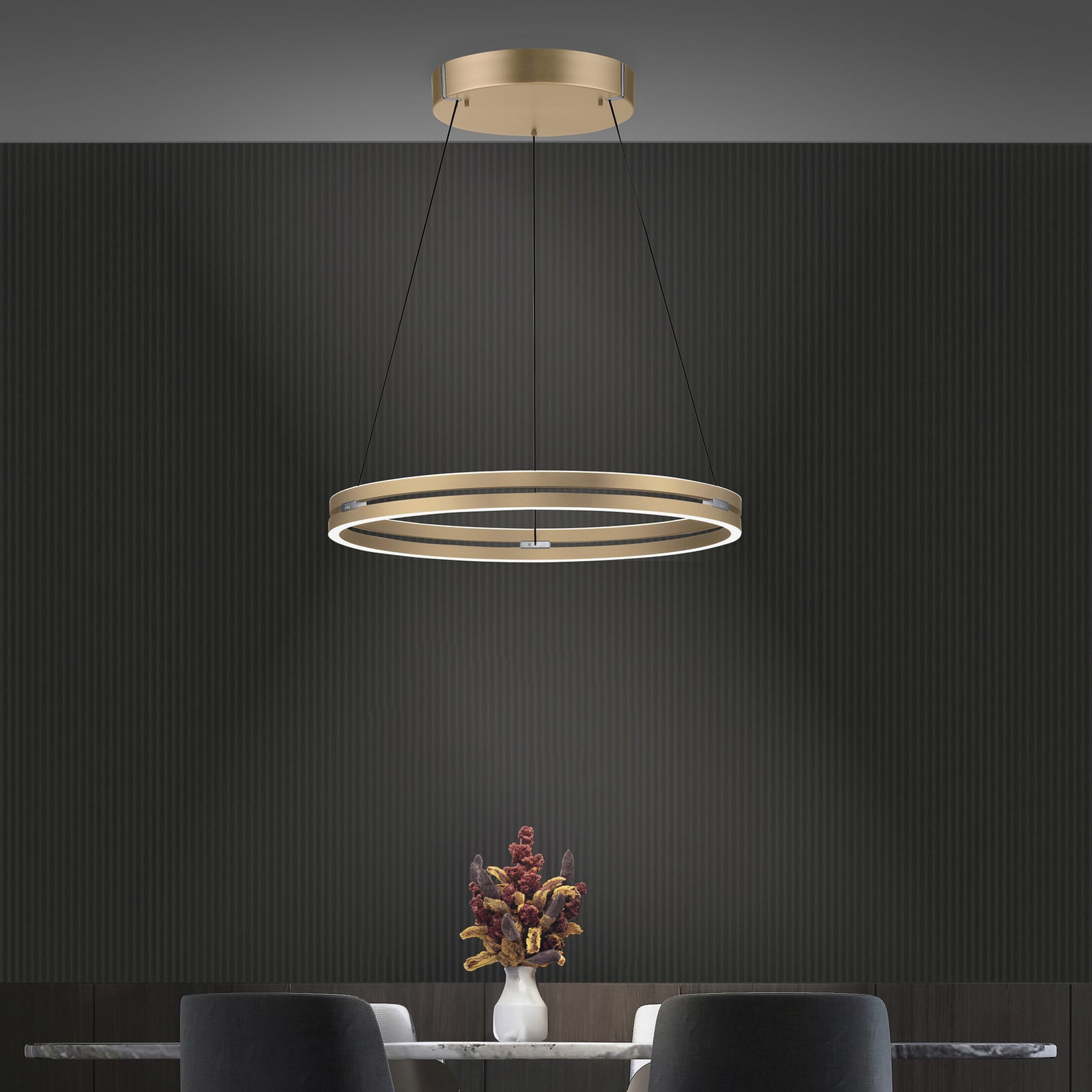 LED pendellampe PURE E-Loop aluminium dimbar CCT Ø70 cm lampearmatur