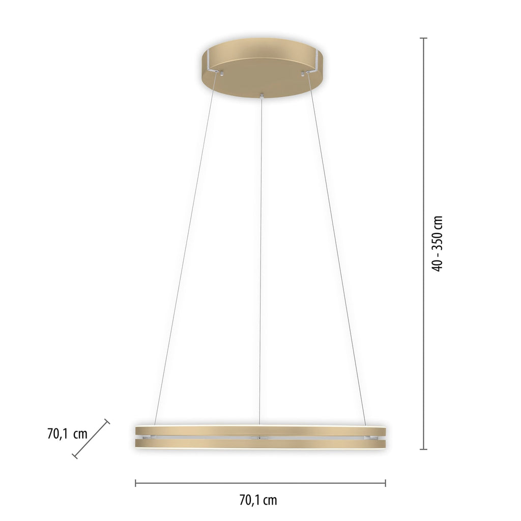 LED pendellampe PURE E-Loop aluminium dimbar CCT Ø70 cm detalj