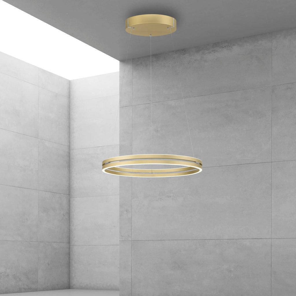 LED pendellampe PURE E-Loop aluminium dimbar CCT Ø70 cm nærbilde
