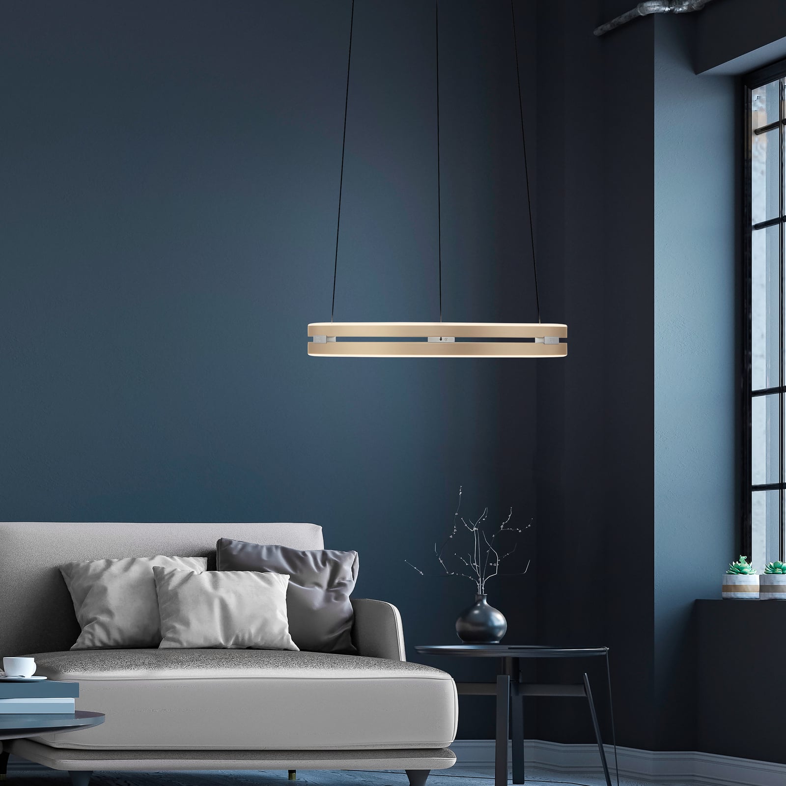 LED pendellampe PURE E-Loop messing bakside