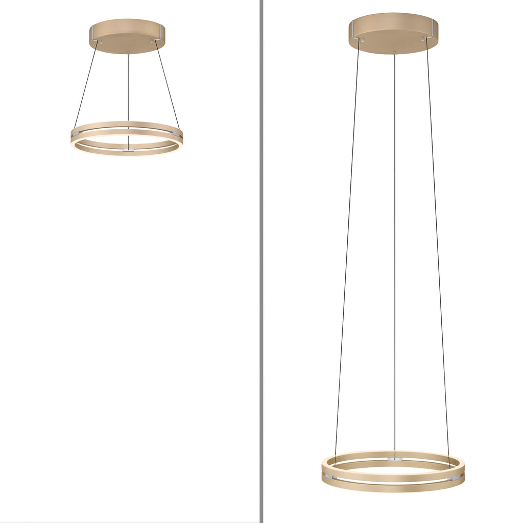 LED pendellampe PURE E-Loop messing opplyst