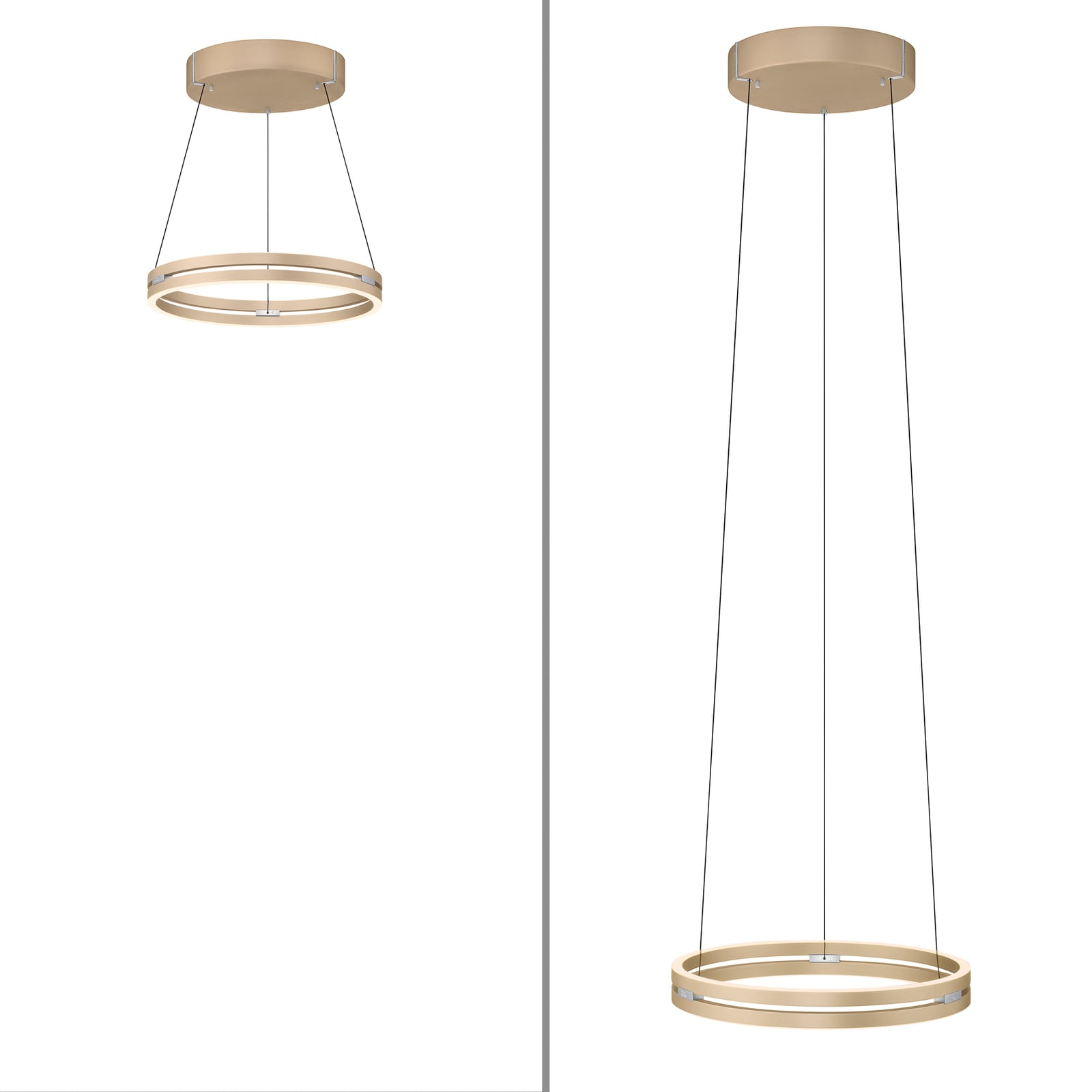 LED pendellampe PURE E-Loop messing opplyst