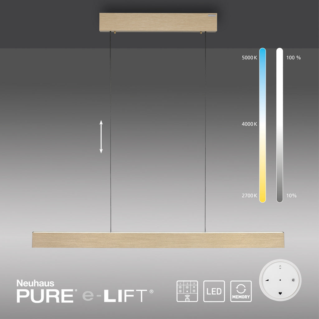 LED pendellampe PURE E-Motion dimbar CCT fjernkontroll gull nedlys