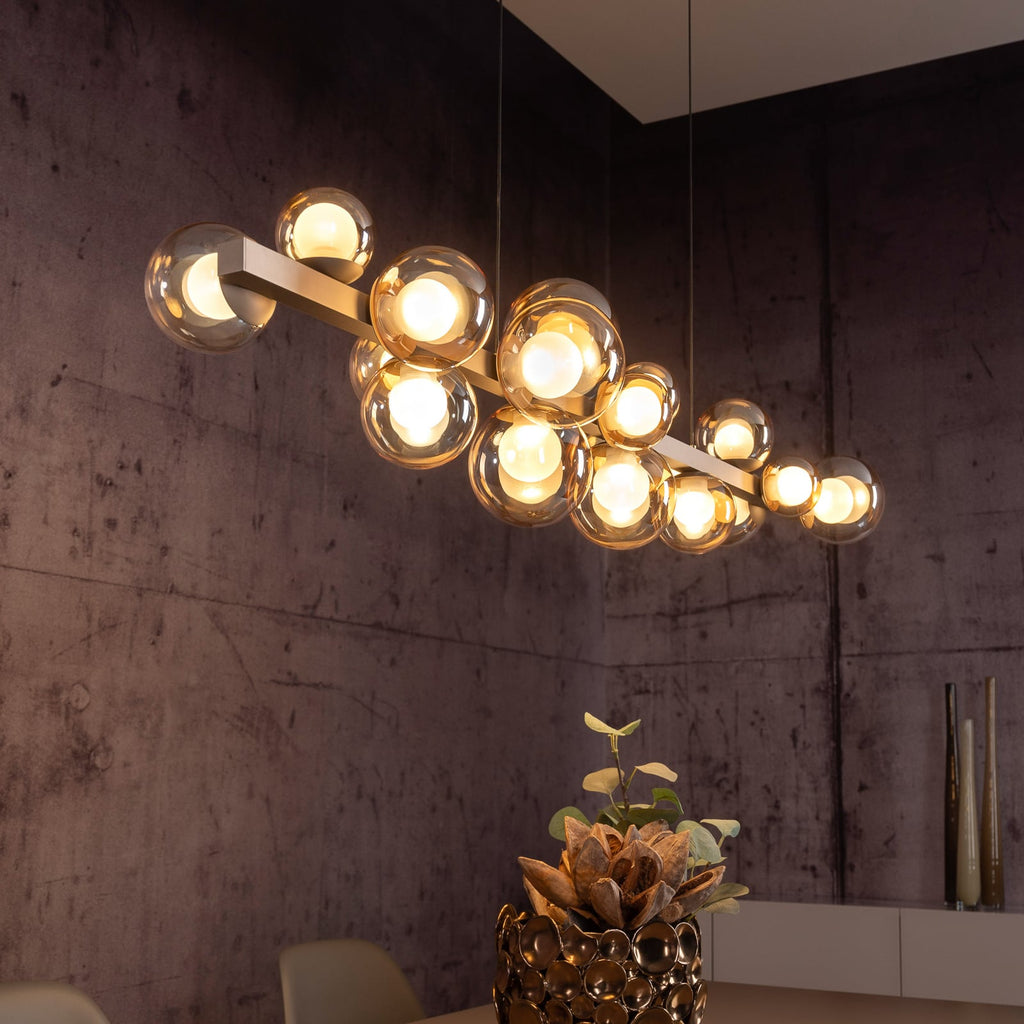 LED pendellampe PURE E-Popup 18-lys glass bronse forfra