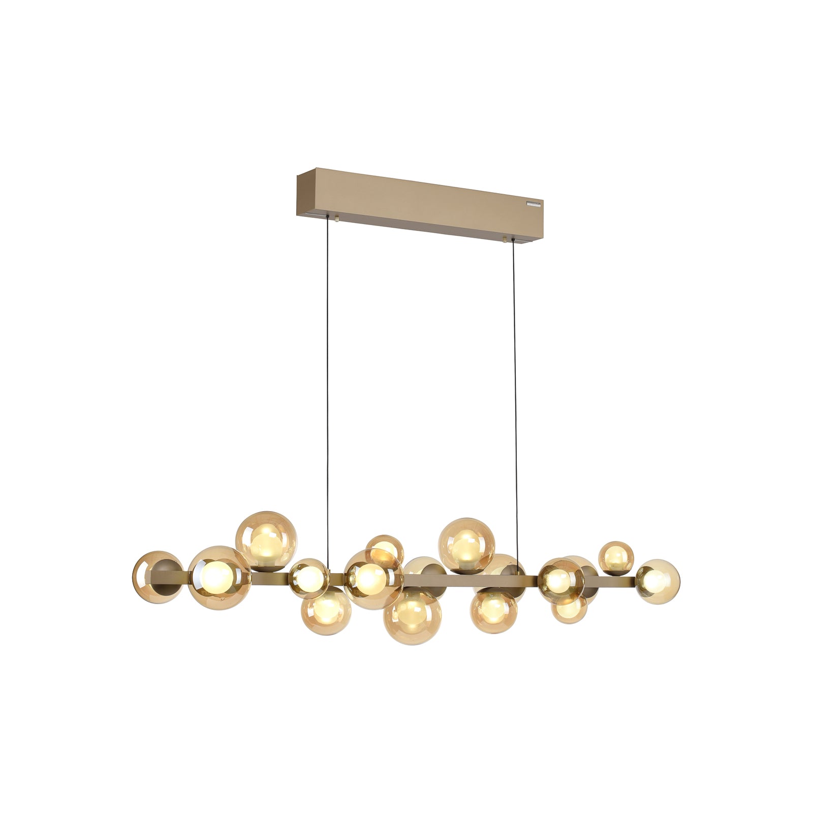 LED pendellampe PURE E-Popup 18-lys glass bronse montert i rom