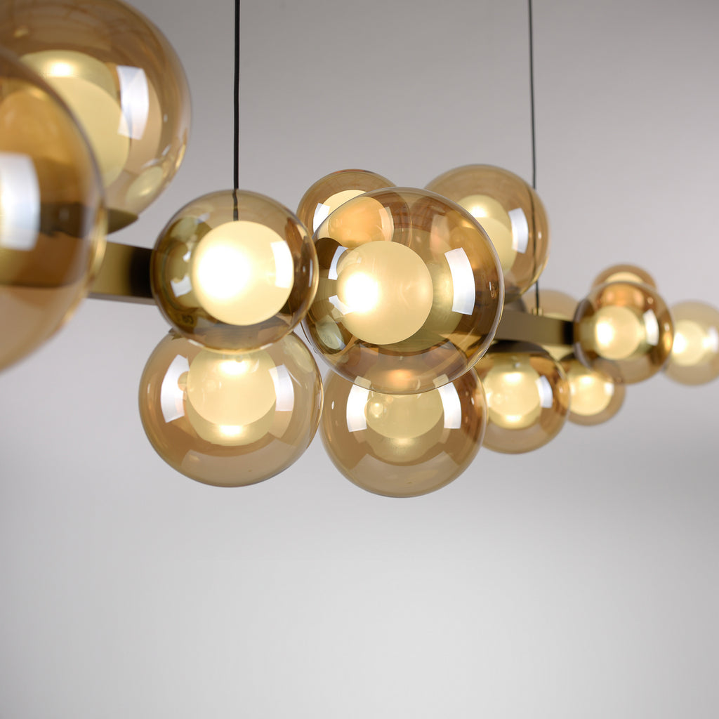 LED pendellampe PURE E-Popup 18-lys glass bronse dimmefunksjon