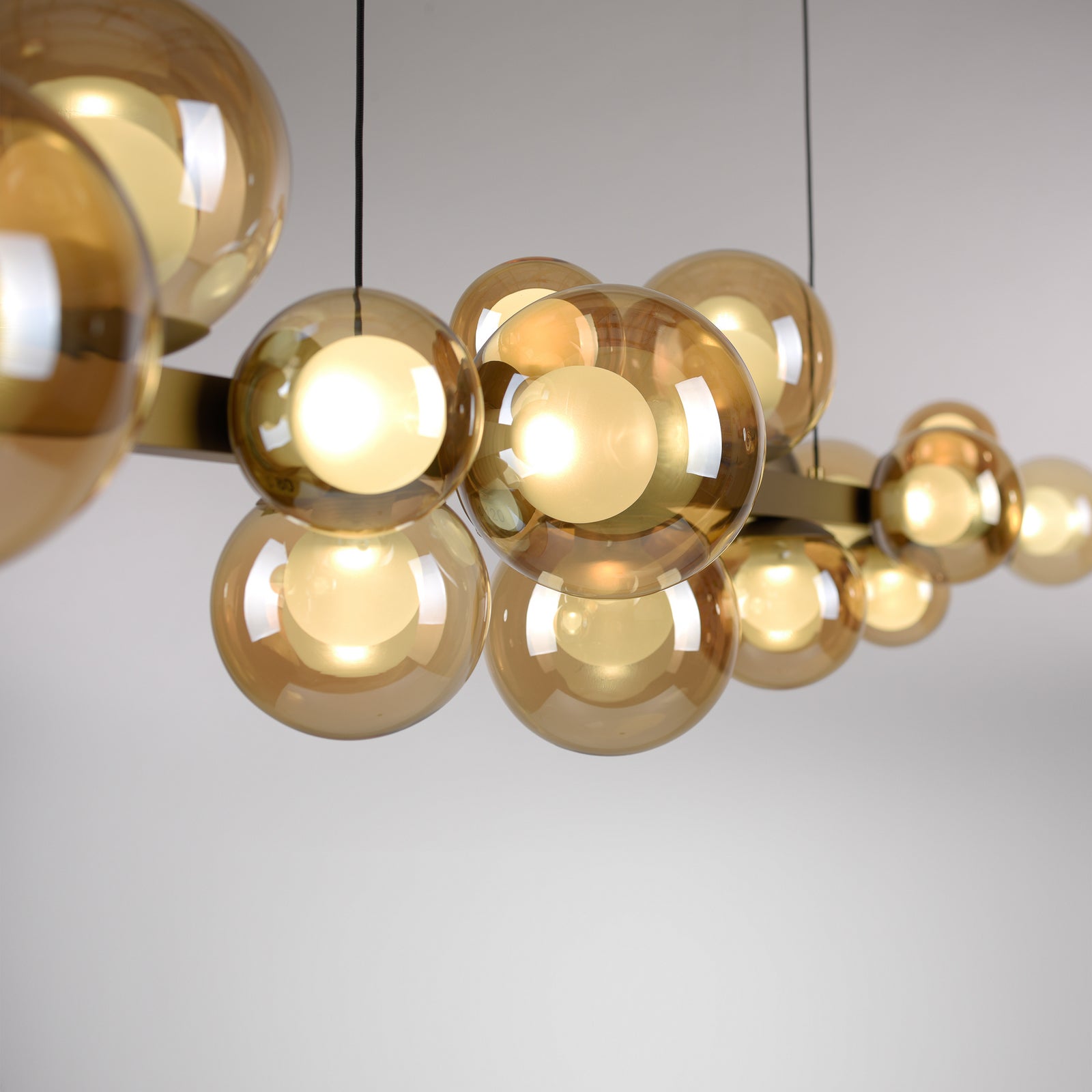 LED pendellampe PURE E-Popup 18-lys glass bronse dimmefunksjon