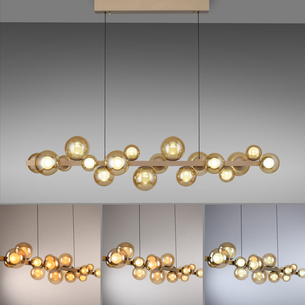 LED pendellampe PURE E-Popup 18-lys glass bronse elegant bronsefarge