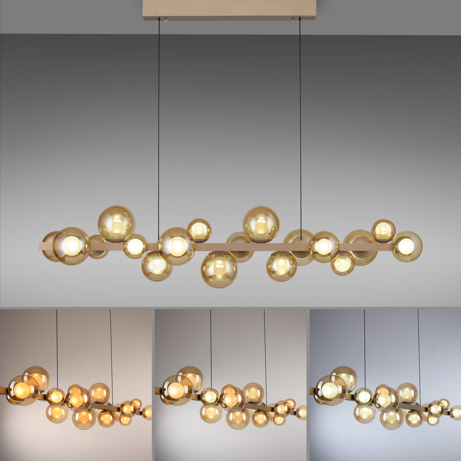 LED pendellampe PURE E-Popup 18-lys glass bronse elegant bronsefarge