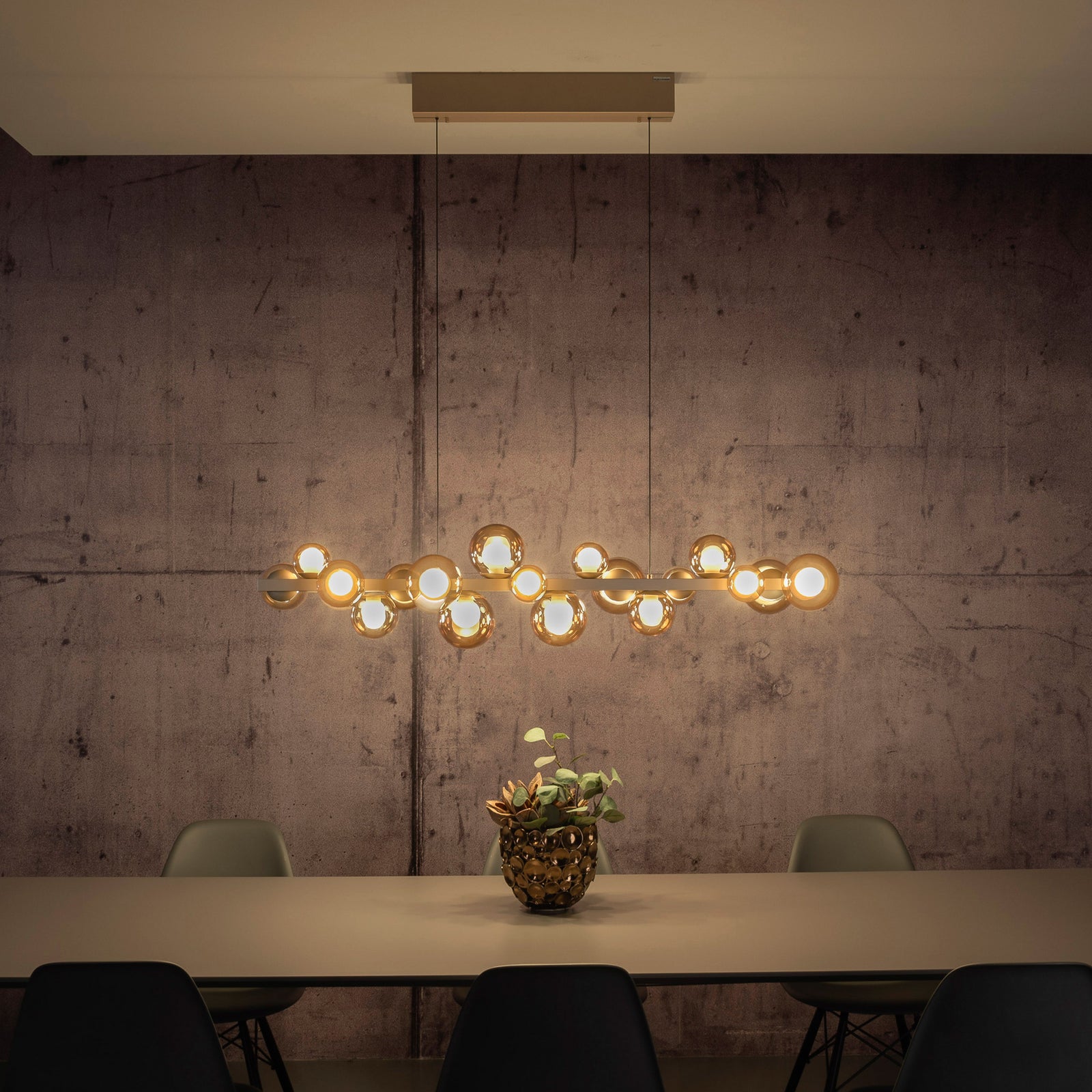 LED pendellampe PURE E-Popup 18-lys glass bronse moderne design