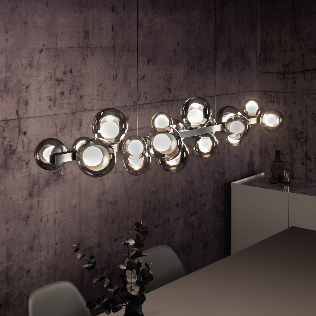 Detalj av glasslamper på LED pendellampe PURE E-Popup