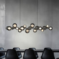 LED pendellampe PURE E-Popup forfra med 18 glasslamper